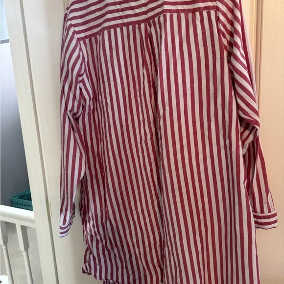 Stars Above Red and White Striped Pajama Dress size L - Picture 2 of 4